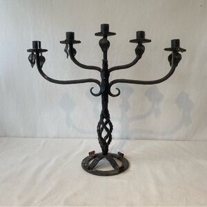 Vintage Swedish wrought iron candelabra gothic beauty & the beast funky exotic